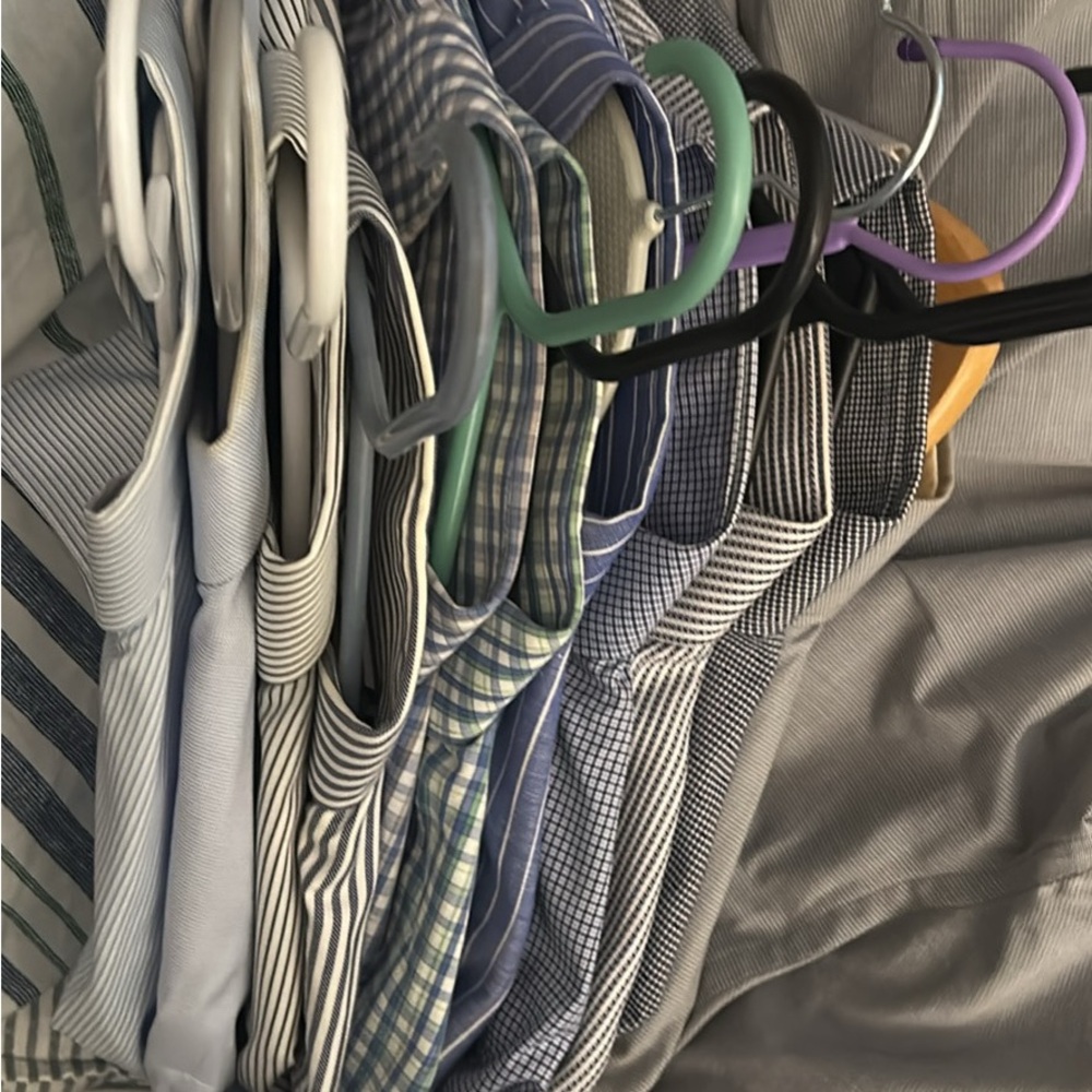 Hugo Boss Men's Dress Shirts - Blue, White, Gray Stripes & Checks